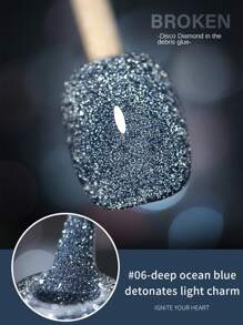 annies 10ML Reflective Glitter Gel Nail Polish Champagne Silver Pink Semi-Permanent Varnishes Soak Off UV LED Disco Diamonds Gel Polish Nail Art DIY 1pc/12PCS Nails - Multicolor - View 14