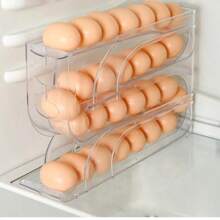 3 Layer / 4 Layer Automatic Egg Roller New Household Kitchen Dedicated Egg Roller Rack Space Saving Large Capacity Egg Organiser - Transparent-4-layer - View 3