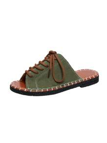 Sandalias plataforma de mujer estilo romano, nuevas versión coreana de verano con puntera redonda, planas, casuales y para caminar, en color negro