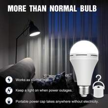 4 PCS A19 Rechargeable Emergency Light Bulbs 4PACK, Home Power Outage Camping Hurricane Battery Powered LED Light Bulb 5000K Daylight E26/E27 12W Equivalent - White - View 5