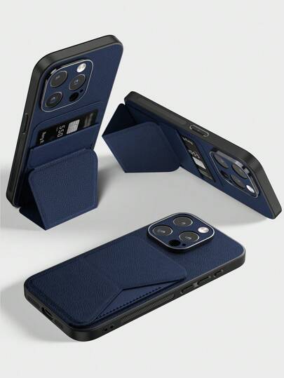1个蓝色卡槽手机壳，兼容16e、16 Pro Max，带信用卡夹，适用于15 Pro Max/13/14 Pro Max/13 Pro Max/12 Pro Max 6.7英寸”，时尚手机壳，握感舒适，适用于Redmi A3/A3 Pro/A4/Note 13 Pro 5G，防水、防震、防摔、防刮。