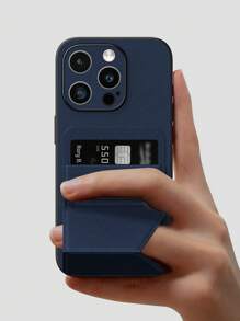 1个蓝色卡槽手机壳，兼容16e、16 Pro Max，带信用卡夹，适用于15 Pro Max/13/14 Pro Max/13 Pro Max/12 Pro Max 6.7英寸”，时尚手机壳，握感舒适，适用于Redmi A3/A3 Pro/A4/Note 13 Pro 5G，防水、防震、防摔、防刮。