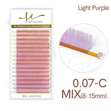 SONG LASHES 高品质 16 排 0.07 毫米 8-15 毫米混合彩虹睫毛延长适用于睫毛艺术家彩色睫毛粉色浅紫色浅棕色浅绿色睫毛簇、睫毛簇、单根睫毛、睫毛、假睫毛 - 彩色 - 查看 16