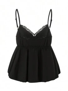 Women Y2k Crop Tank Top Low Cut Sleeveless Cami Top V Neck Spaghetti Strap Camisoles Summer Going Out Top - Black - View 5