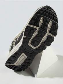 baasploa New Men's Running Shoes Outdoor Casual Lightweight Mesh Ventilation Sneakers Men's Cushioned Vintage Sports Shoes Brand Men's Shoes - Khaki - View 2