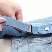 Damen elastischer Gürtel ohne Schnalle, nachgiebiger Gürtel, verstellbares Design. Ein elastischer Gürtel, verstellbar, ohne Schnalle, passend für Jeans, unsichtbarer elastischer Gürtel, geeignet für Damen und Herren im Ins-Stil