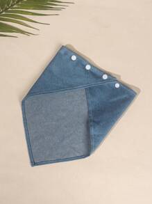 1pc Casual Denim Effect Polyester Pet Bandana, Suitable For Medium/Small Dogs Like Teddy & Poodle, For Outdoor & Indoor Use (Not For Large Breeds)