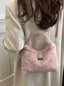 Plush Handbag & Wristlet, Women's New Fashion Versatile Shoulder Bag, Crossbody Bag For Party, Commute, Travel, Daily Use - Multicolor - View 9