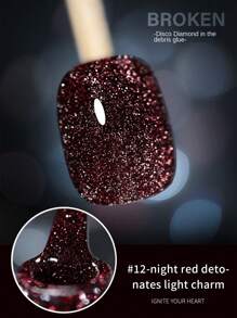 annies 10ML Reflective Glitter Gel Nail Polish Champagne Silver Pink Semi-Permanent Varnishes Soak Off UV LED Disco Diamonds Gel Polish Nail Art DIY 1pc/12PCS Nails - Multicolor - View 11