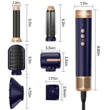 UKLISS Multifunctional Air Styling 7 In 1 Upgraded Hair Care Set, The King Of Cost-Effectiveness, Using 110,000 High-Speed Hair Dryer Brush (Black Technology To Prevent Frizz), Fluffy Barrel Comb, Curling Comb, Straightening Brush, Automatic Air Curling Iron, Blow-Drying Styling Hair Care All-In-One Machine, One Machine Is Equivalent To Seven Machines, No Need To Worry About Tediousness, Easily Create A Variety Of Styles, Valentine's Gift - 美規A型插(110-127V) - 查看 7