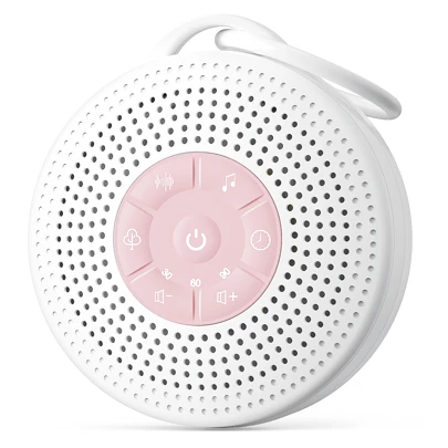 JUSLACO White Noise Machine, Portabel ljudmaskin för baby vuxen med 2000mAh batteri, regnljud maskin med 21 lugnande ljud, ljudterapi med timer och volymjustering för sömn, barnkammare, resor, present för män Kvinnor Alla hjärtans dag