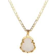 dollrinboy 1 chiếc dây chuyền mặt Phật mạ vàng 14K, unisex, dây xích dẹt 3mm. - Phật - Xem 15