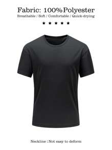 定制个性化T恤，圣诞节/感恩节礼物，男士个性化T恤 - 添加您自己的文字/图案（徽章/公司标志/家庭照片/自拍）来设计您专属的定制印花T恤 - 黑色 - 查看 3