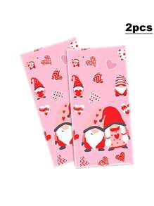 2pcs, 137*274CM/54*108IN Disposable Heart-Themed Tablecloth, Party Decoration, Suitable For Various Themed Parties And Daily Use (Can Be Hung As Backdrop To Enhance Holiday Atmosphere) For Valentine's Day - Pink - View 10