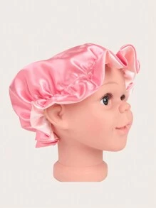 1 Pc Satin Sleep Caps For Children Elastic Silk-Like Round Baby Bonnet Doublyer Infant Hair Protective Hat - Multicolor - View 19