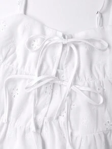 Women's White Minimalist Embroidered Strap Camisole, Chic And Sexy