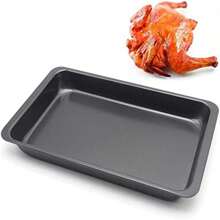 Charola Grande Antiadherente Rectangular de Acero Inoxidable Para Hornear Pasteles Galletas o Pan de Repostería de 47x32cm - Gris Oscuro - Ver 6