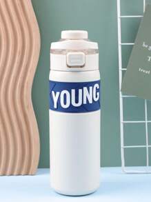 高品质学生保温水瓶，带吸管，男女通用，耐热，简约清新日式风格，适合女性返校 - 彩色 - 查看 6