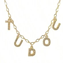 1pc Copper Zirconia 26 Letters DIY Pendant, Women Zirconia Letter Jewelry, Anniversary Gift - Silver - View 11