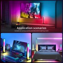 2pcs Smart LED Light Strips, RGB With Music Sync, Wireless IR & App Control, USB Powered, Non-Waterproof, Desktop Lamp, Dynamic Lighting, Suitable For Gaming, Bedroom, Home Decor, Party & Wedding Decor, Birthday Decor, Office Accessories, Ideal Valentine's Day Gift - RGB - View 8