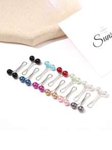 12件/套女士随机颜色胸针，珍珠胸针围巾夹，披肩别针，围巾，披肩，围巾夹别针，珍珠别针，开衫胸针 - 彩色 - 查看 3