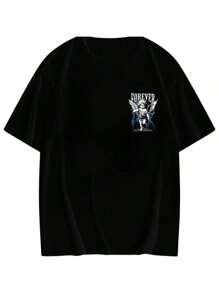 Men's 100% Cotton Streetwear T-Shirt New Arrival Various Colors Fast Shipping - 黑色 - 查看 2