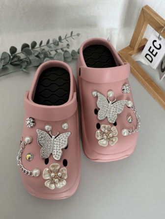 Women Platform Casual Cute Pattern Sandals, Versatile Comfortable Slip-On Shoes For Indoor And Outdoor Fashionable Wear
