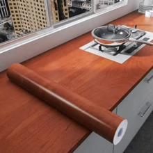 1 Roll Of Wood Grain Self-Adhesive Wallpaper-Peeled And Pasted, Waterproof, Removable, Suitable For Autumn Aesthetic Wall Stickers For Living Room, Kitchen, Bedroom, Dormitory And Furniture Renovation Gifts Birthday Graduation Wall Paper Room Decor Wall Decor - Brown - View 7