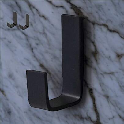 Kit 02 Ganchos Utilidade Parede Cabideiro Multiuso Estilo Industrial 110% Alumínio