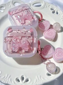 Pink Bow Design Soft Silicone Protective Case Compatible With Apple Airpods 1/2/3, Airpods Pro 2 - 103 Bow - View 9