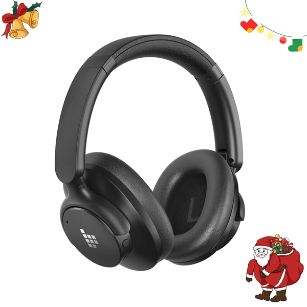 Słuchawki Bluetooth Tronsmart Sounfii Q20 ANC, czas pracy baterii 50 godzin, nauszniki obrotowe o 90°, parowanie z 2 urządzeniami, kontrola aplikacji Tronsmart, wbudowany mikrofon zapewniający wyraźne połączenia, aktywna redukcja szumów