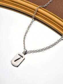 1 szt. Naszyjnik z numerem dla chłopca, srebrny łańcuszek z numerem, zawieszka ze stali nierdzewnej, spersonalizowana biżuteria sportowa dla mężczyzn, koszykówka, baseball, piłka nożna