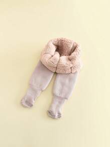 1條女童保暖實色絲襪,適用於嬰幼兒