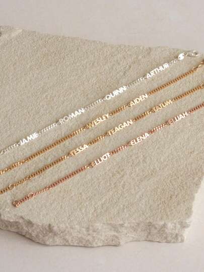 1pc Customizable 18K Gold & Stainless Steel Personalized Multiple Names Bracelet, Grace Personalized Brand - Customized Name Bracelet - Children's Name Bracelet *NOELLE Bracelet*, Includes Elegant Gift Box