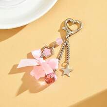 1 Cute Strawberry Heart Decoration Chain Keychain - Hồng - Xem 7