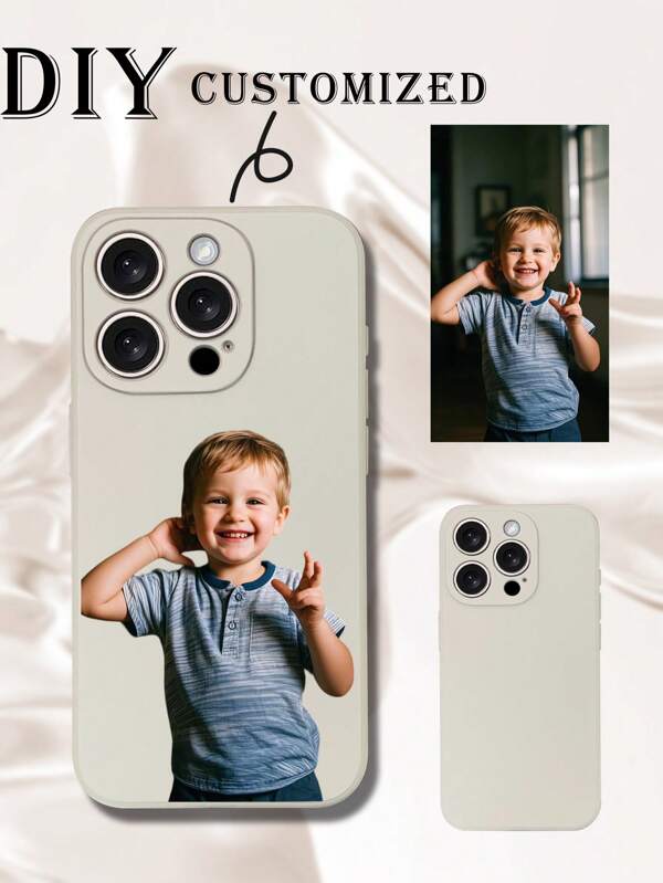 Capa de celular antiqueda personalizável de TPU branca com função de remoção automática de fundo, compatível com Galaxy A05S/A04E/A05/A14/A15 5G/A34, OPPO A16/A54, Redmi, 1 peça
