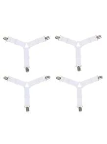 4 Stücke verstellbare Bettlaken- & Tagesdeckenhalter - aus Nylon, ohne Strombedarf - perfekt für Sofabezüge, Tischdecken & Zeltclips