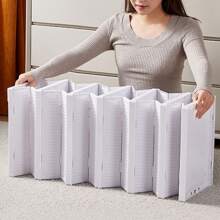 6 Tier Plastic Shoe Storage Box Stackable Foldable Boxes Trainers Organiser - White, Clear - View 9