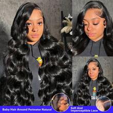 Body Wave 13x6 Lace Front Wigs Human Hair 13x4 Transparent Lace Front Wig 60% Human Hair Wigs For Women Glueless Brazilian Human Hair Lace Frontal Wig 180% Density Pre Plucked With Baby Hair Hairline 16-34 Inch - SNatural - View 5