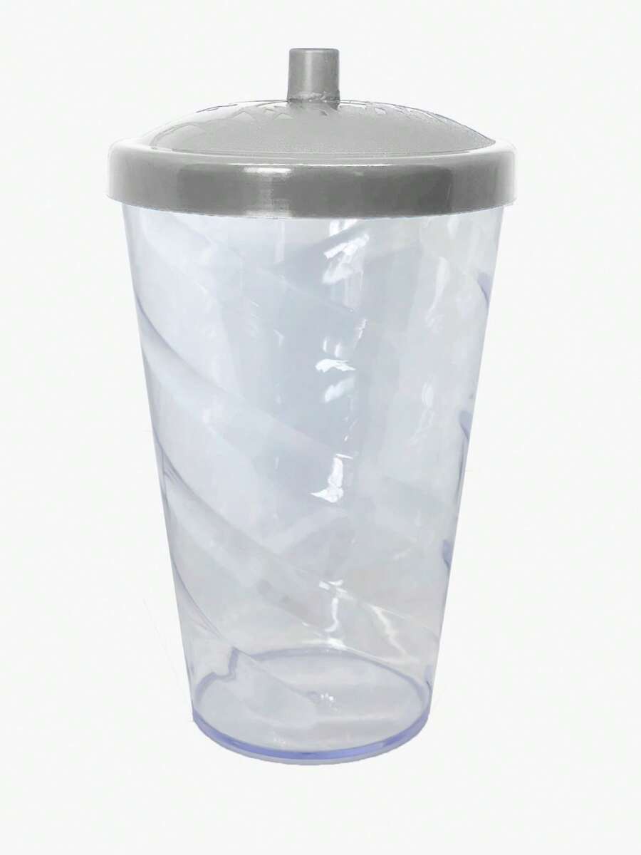 15 Twister Cups 400ML Colored Lid And Transparent Straw - 銀水晶杯 - 查看 1