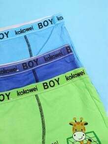 Conjunto de 3 Calzones de algodón para niño, Bonito diseño de animales futbolistas, multicolores, suaves y cómodos. (Los colores se envían al azar) - Multicolor - Ver 5