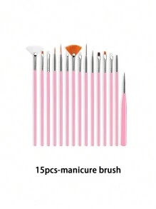 15/22 件粉色美甲工具套装,包含 15 支美甲笔、1 个树脂调色盘、5 支混合色双头丙烯酸硅胶雕刻笔/点钻笔、美甲工具套装、DIY 化妆展示板,适用于家庭美甲沙龙。 - 彩色 - 查看 13