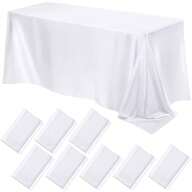 1 st satinduk, enfärgad rektangulär sidenliknande slät tyg duk för fest, utomhusfest, semestermiddag, bröllopsmottagningsdekor (vinröd/vit/svart/champagne/mörkgrön)