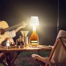 1 đèn chai không dây, chụp đèn chai không dây với 3 nhiệt độ màu, đèn LED chai rượu có thể sạc lại có thể điều chỉnh độ sáng liên tục cho bất kỳ chai nào, đèn bàn cho phòng ngủ, nhà hàng, quầy bar - Trắng - Xem 6