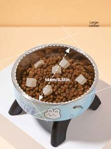 1pc Pet Elevated Feeding Bowl, Anti-Slip Anti-Spill Cat Dog Food Dish - 300ml - View 5