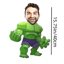 1 Pc Customized Super Hero Face Print Throw Pillow - Personalized Humorous Home Decor Cushion, Perfect Valentine's Day Gift For Couples, DIY Memorial Gift, ,Breathable,Lightweight,Washable,Cute,Love,Warm,Soft,Comfortable,Simple,Custom,Personalized,Unique,Him,Her,Boyfriend,Girlfriend,Dad,Mom,Family,Friends,Bed,Car,Bedroom,Tea Room,Living Room,Sofa