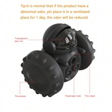 PawPartner 1个宠物翻滚玩具，狗狗零食分配器摇摆喂食器互动玩具，适合中小型犬和各种猫咪，宠物慢食益智球 - 彩色 - 查看 4