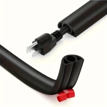 Cable extendido de 100 cm/39,4 pulgadas, protector de cable de piso para cables y prevenir tropiezos, protector de cable de piso de PVC oculto, diámetro de ruta interna: 0,8 cm/0,3 pulgadas - Multicolor - Ver 5