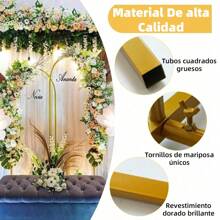 3pcs Mamparas Adornos Para Cumpleaños Decoración Para Fiesta - Dorado - Ver 7