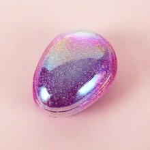 1pc Customized Multi-Color Starry Sky Egg Shape Plastic Massage Hair Comb, Anti-Tangle Smooth Hair Brush - Multicolor - View 8